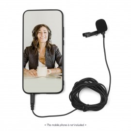 Mini Lavalier Microphone Omnidirectional Condenser Clip-on Mic with 3.5mm TRRS Plug 1.5-Meter-Long Cable for Smartphone Tablet Computer Professional Recording Video Shooting Online Teaching