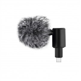 Mini Plug-in Smartphone Microphone Mobile Phone Mic Cardioid Pickup Type-C Plug 90° Angle Adjustable with 2pcs Windscreen for Smartphone Live Streaming Vlog Online Singing