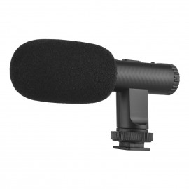 Portable Stereo Microphone Video Recording Mic 3.5mm TRS Plug Built-in Rechargeable Battery for DSLR Cameras Camcorder