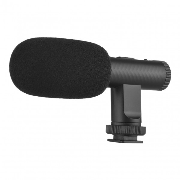 Portable Stereo Microphone Video Recording Mic 3.5mm TRS Plug Built-in Rechargeable Battery for DSLR Cameras Camcorder