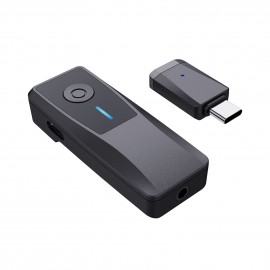 2.4G Mini Clip-on Wireless Microphone System Plug and Play 50m Transmission Range with 1 Transmitter & 1 Receiver Built-in Battery for Type-C Smartphones Recording Live Streaming Vlogging Meeting