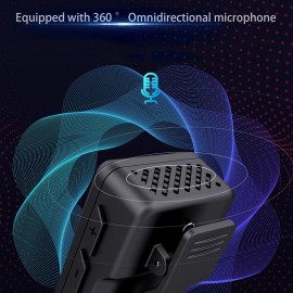 2.4G Mini Clip-on Wireless Microphone System Plug and Play 50m Transmission Range with 1 Transmitter & 1 Receiver Built-in Battery for Type-C Smartphones Recording Live Streaming Vlogging Meeting