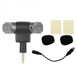 External Stereo Mic Microphone with 3.5mm to Mini USB Micro Adapter Cable for GoPro Hero 3 3+ 4 for AEE Sports Action Camera