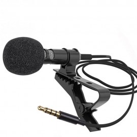 Mini Clip-on Lavalier Microphone Lapel Condenser Mic with 3.5mm Plug Compatible with iPhone iPad Android Smartphone DSLR Camera PC Laptop 