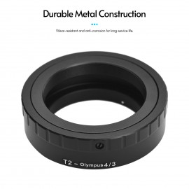 Andoer Metal Lens Mount Adapter Ring T/T2 Mount Lens Adapter Replacement for Olympus E-1/E-3/E-10/E-20/E-30/E-300/E-330/E-400/E-410/E-420/E-450/E-500/E-510/E-520/E-600/E-620/E-100 RS Micro 4/3 Mount Cameras