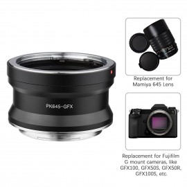 M645-GFX Camera Lens Adapter Replacement for Mamiya 645 Lens to Fujifilm G Mount GFX100 GFX50S GFX50R GFX100S Cameras