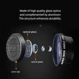 Professional HD 0.3X Ultra-Wide Angle Lens Clip-on Phone Camera Lens Add-on Lens Camera Lens No Dark Corner Compatible with Most Smartphones