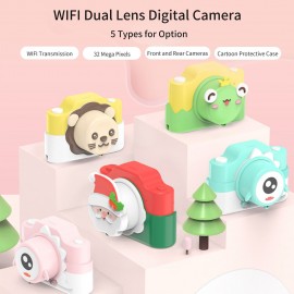 C2 Kids Camera Digital Video Cameras for Toddler Christmas Birthday Gifts for Girls with 32MP Dual Lens 32GB TF Card Support WIFI Transmissin