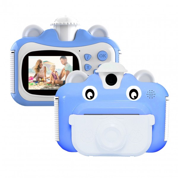 Instant Print Cameras Kids Camera 2.4 Inch Screen 1080P Video Recording Zero Ink 180° Rotation Lens with Print Paper for Children Kids