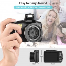 4K/60FPS 48MP High Resolution Digital Camera Multifunctional Portable 16X Digital Zoom Video Camcorder with 3.2 Inch IPS Screen Type-C Charging for Portrait Video Recording