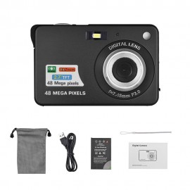 Portable 1080P Digital Camera Video Camcorder 48MP Anti-shake 8X Zoom 2.7 Inch LCD Screen Face Detact Smile Capture Built-in Lithium Battery with Carry Bag Wrist Strap for Kids Teens