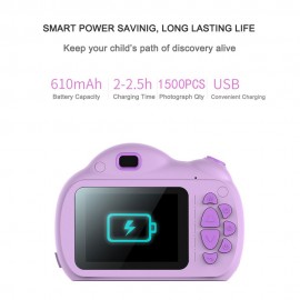 Portable Intelligent Focus Mode Large Screen Children Camera Cartoon Mini Dual Lens Digital Camera For Children Without Storage Card