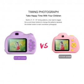 Portable Intelligent Focus Mode Large Screen Children Camera Cartoon Mini Dual Lens Digital Camera For Children Without Storage Card