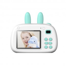 Portable Intelligent Focus Mode Large Screen Children Camera Cartoon Mini Dual Lens Digital Camera For Children Without Storage Card (Blue)