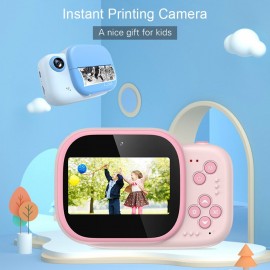 Kids Instant Print Camera 3.0 Inch Large Screen 1080P 12MP Digital Video Camera with Print Paper Roll Hanging Rope for Children Boys Girls