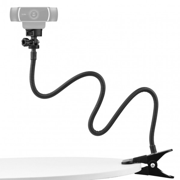 72cm/28in Webcam Stand Flexible Desk Mount Bracket with 1/4 Inch Screw 1kg Load Capacity for Web Camera C930e/C930/C920/C922x/C922/C925e/C615 for Smartphone Small LED Video Light