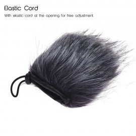 EY-M24 Furry Outdoor Microphone Windscreen Artificial Fur Muff Wind Cover 9cm*5cm (L * D) for Rode Stereo VideoMic Pro and More Grey-White