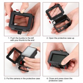 PULUZ ABS Plastic Border Frame Mount Protective Case Replacement for GoPro HERO9 Black